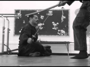 Dr. Kacem Zoughari demonstrating a Shinden Fudo Ryu Iai technique from half lotus